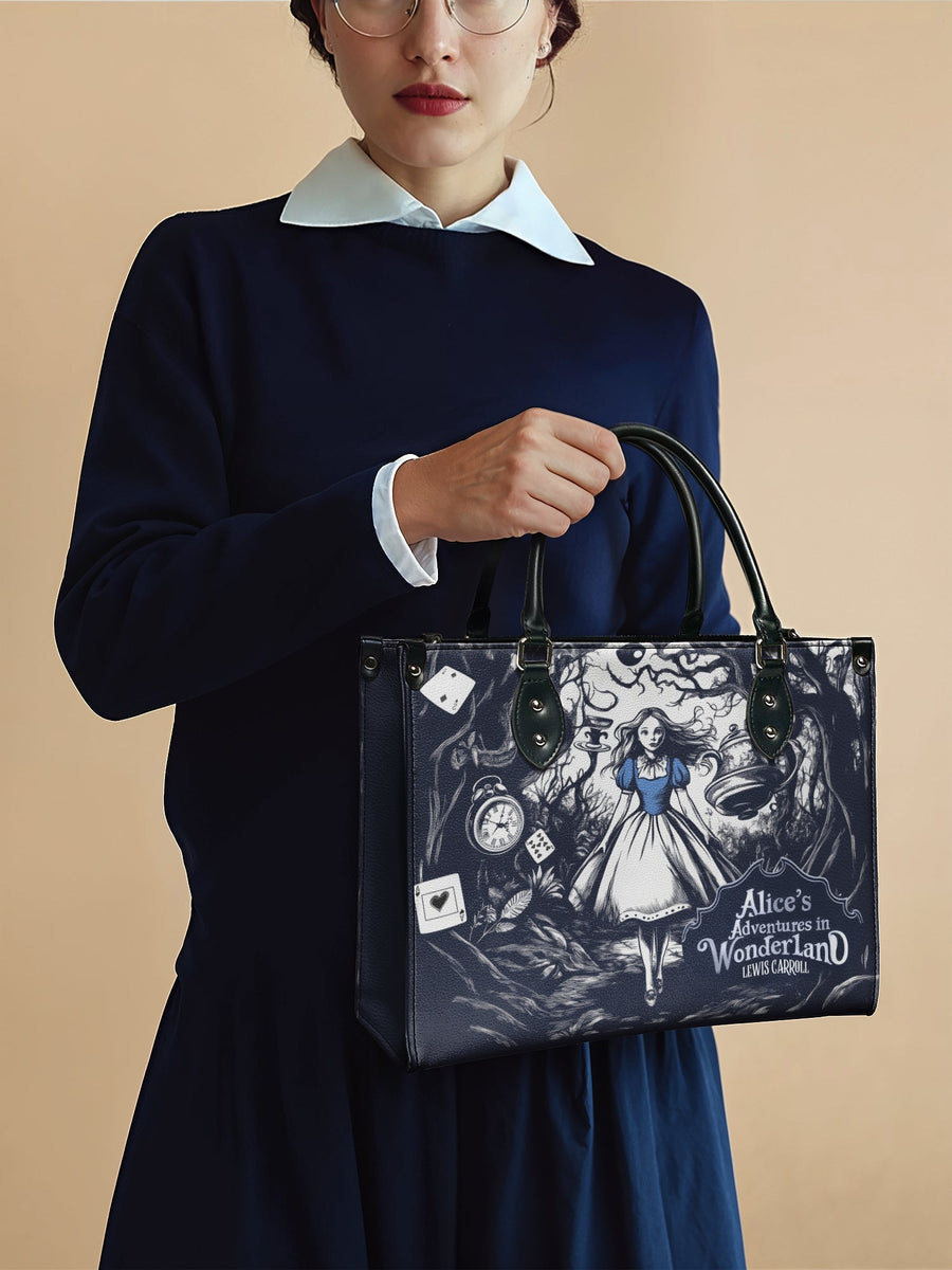 "Down the Rabbit Hole" - Black Interior - Leather Handbag