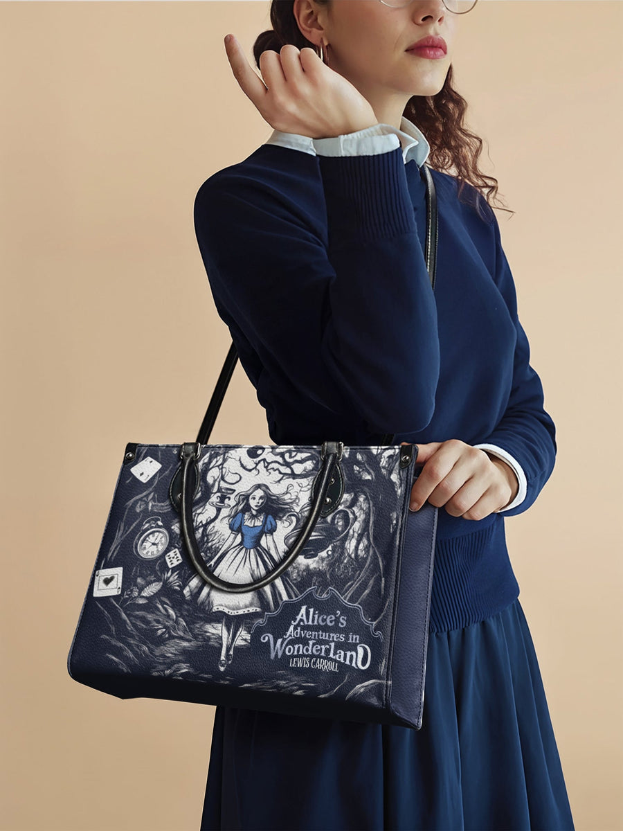 "Down the Rabbit Hole" - Black Interior - Leather Handbag