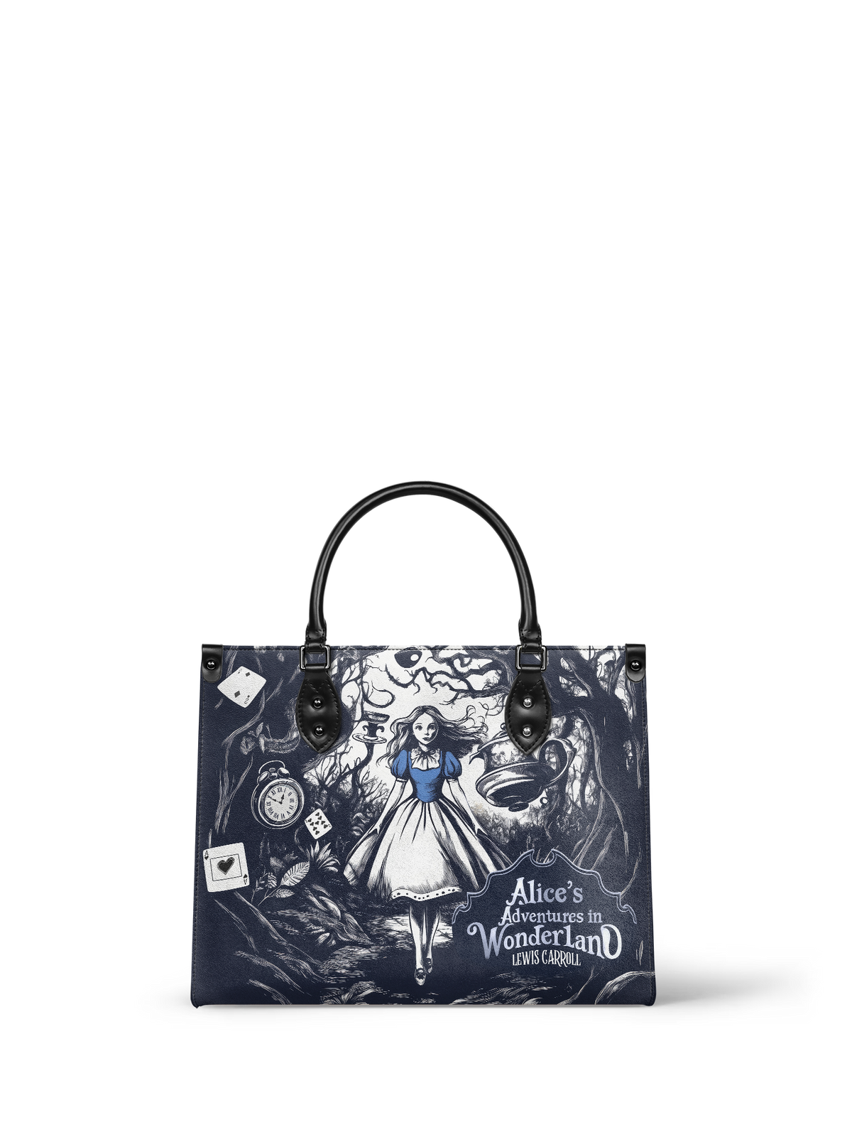 "Down the Rabbit Hole" - Black Interior - Leather Handbag
