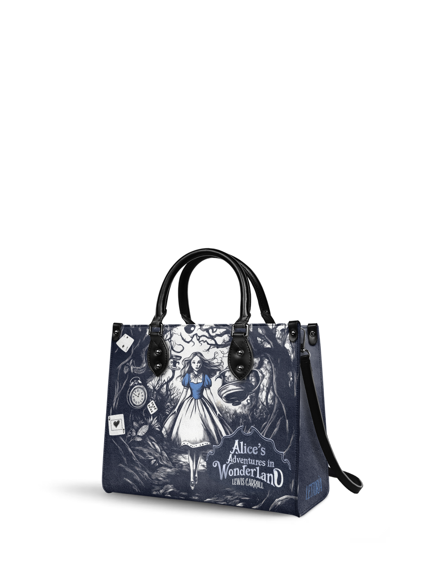 "Down the Rabbit Hole" - Black Interior - Leather Handbag