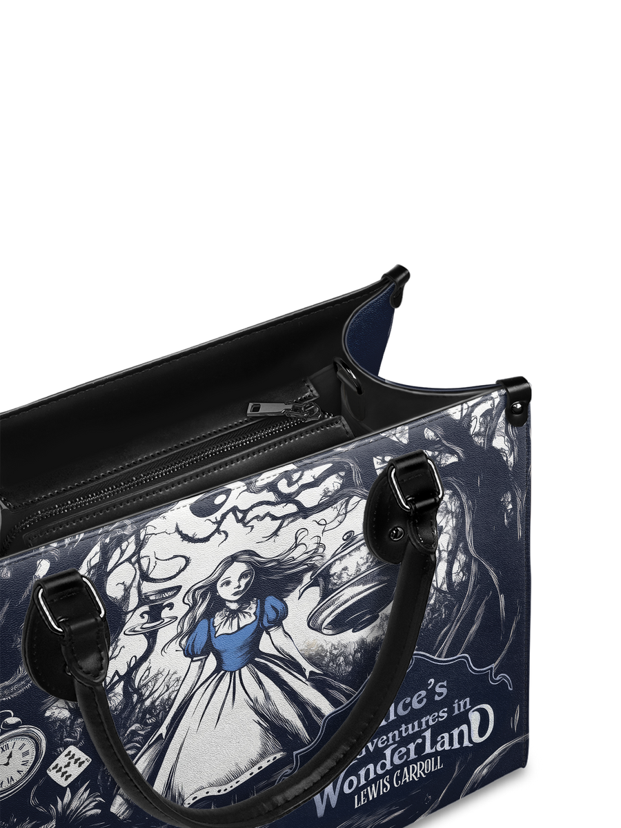 "Down the Rabbit Hole" - Black Interior - Leather Handbag