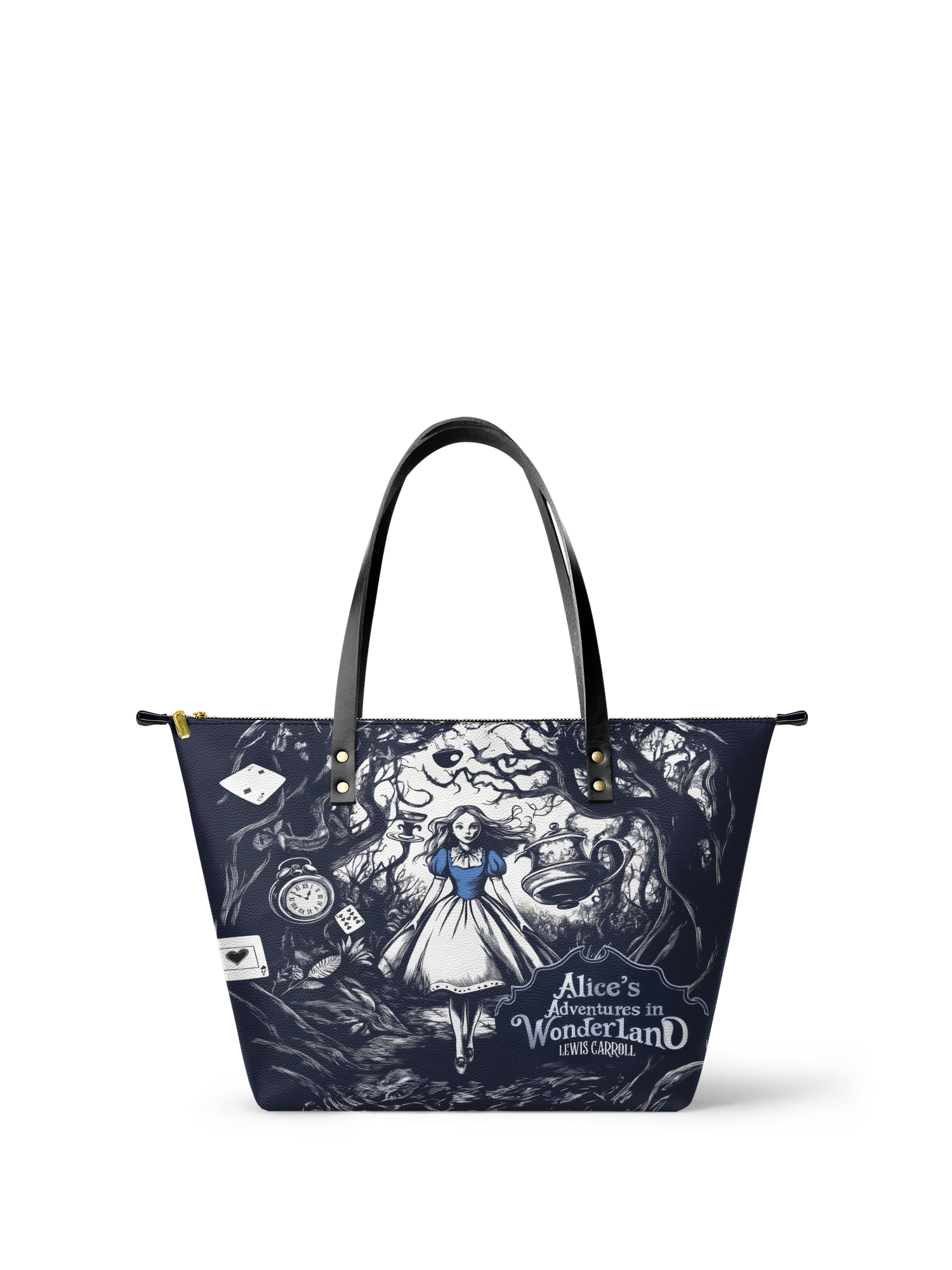 "Down the Rabbit Hole" Leather Tote Bag