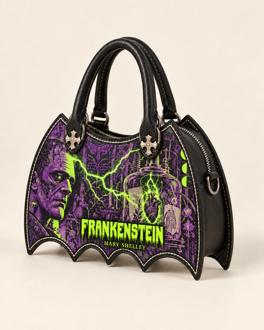 "Frankenstein" Lablight Violet Bat Wing Handbag