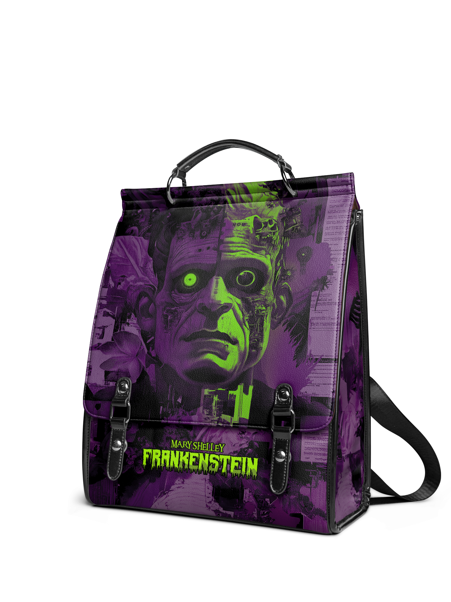 "Frankenstein" Lablight Violet Leather Backpack