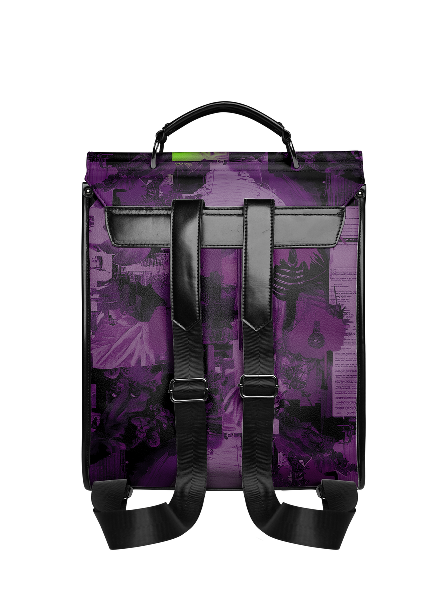 "Frankenstein" Lablight Violet Leather Backpack
