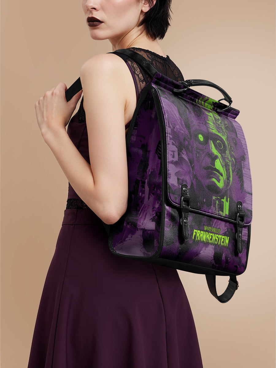 "Frankenstein" Lablight Violet Leather Backpack