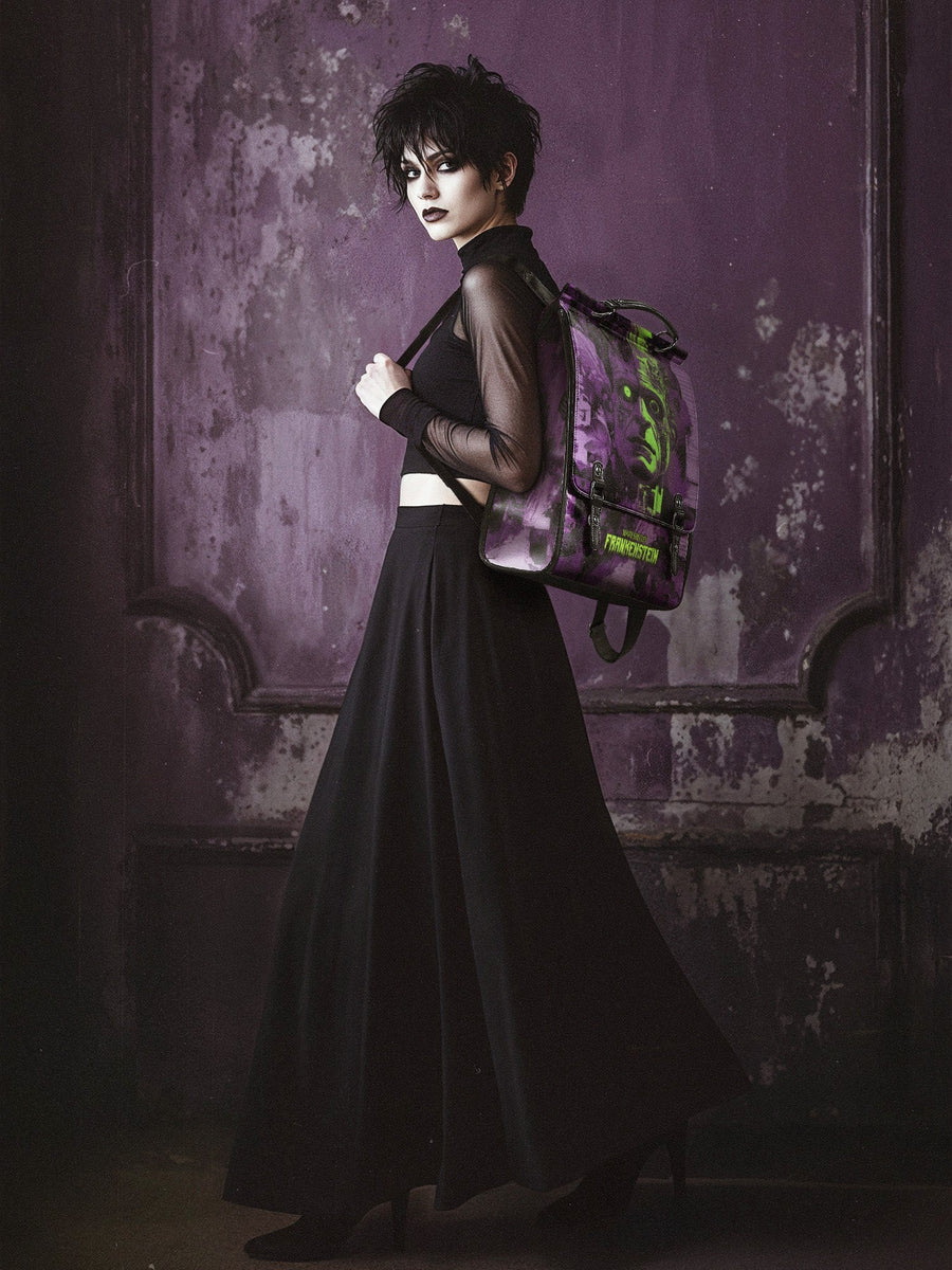 "Frankenstein" Lablight Violet Leather Backpack