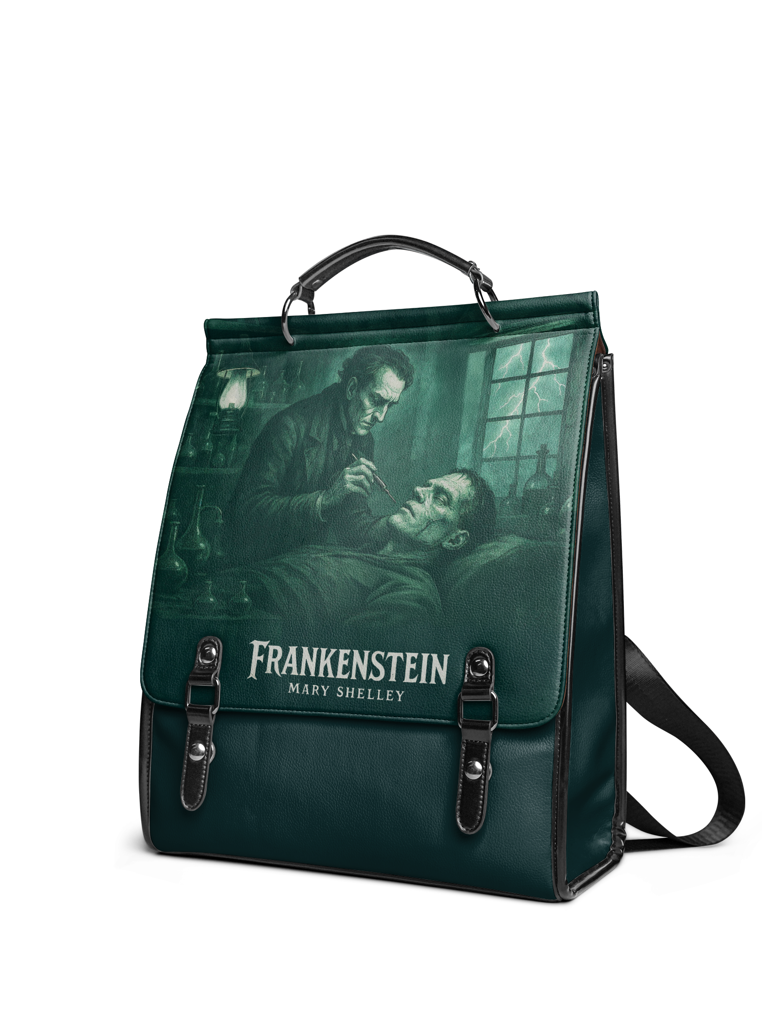 "Frankenstein" Mortuary Moss Leather Backpack