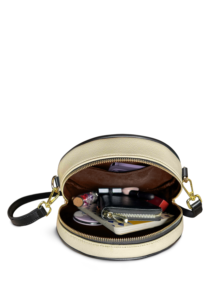 "Frankenstein" Old Parchment Circle Crossbody Bag