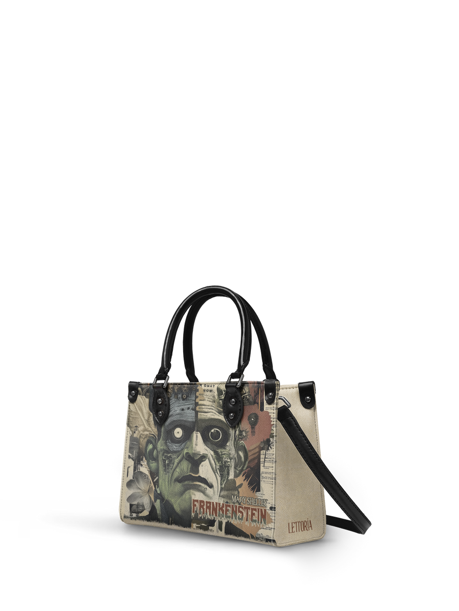 "Frankenstein" Old Parchment - Black Interior - Small Leather Handbag