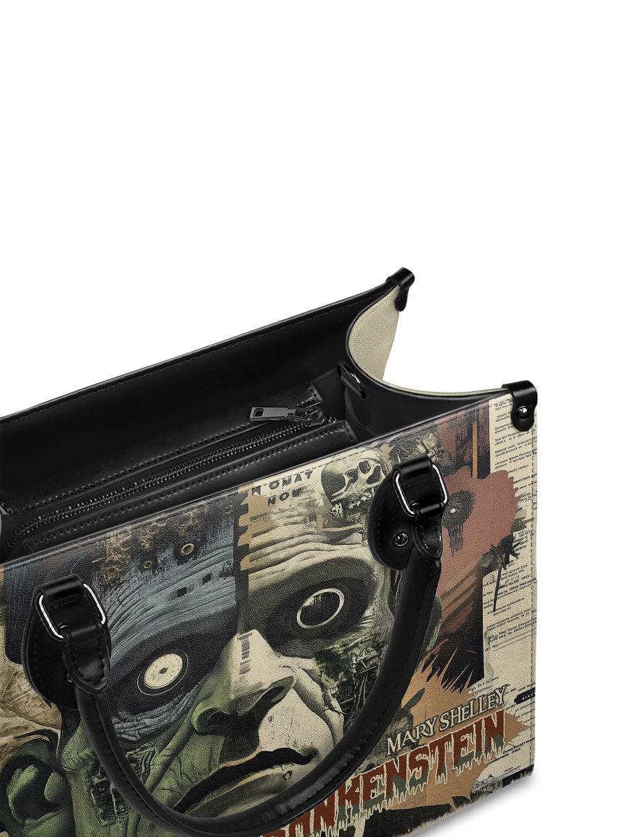 "Frankenstein" Old Parchment - Black Interior - Leather Handbag