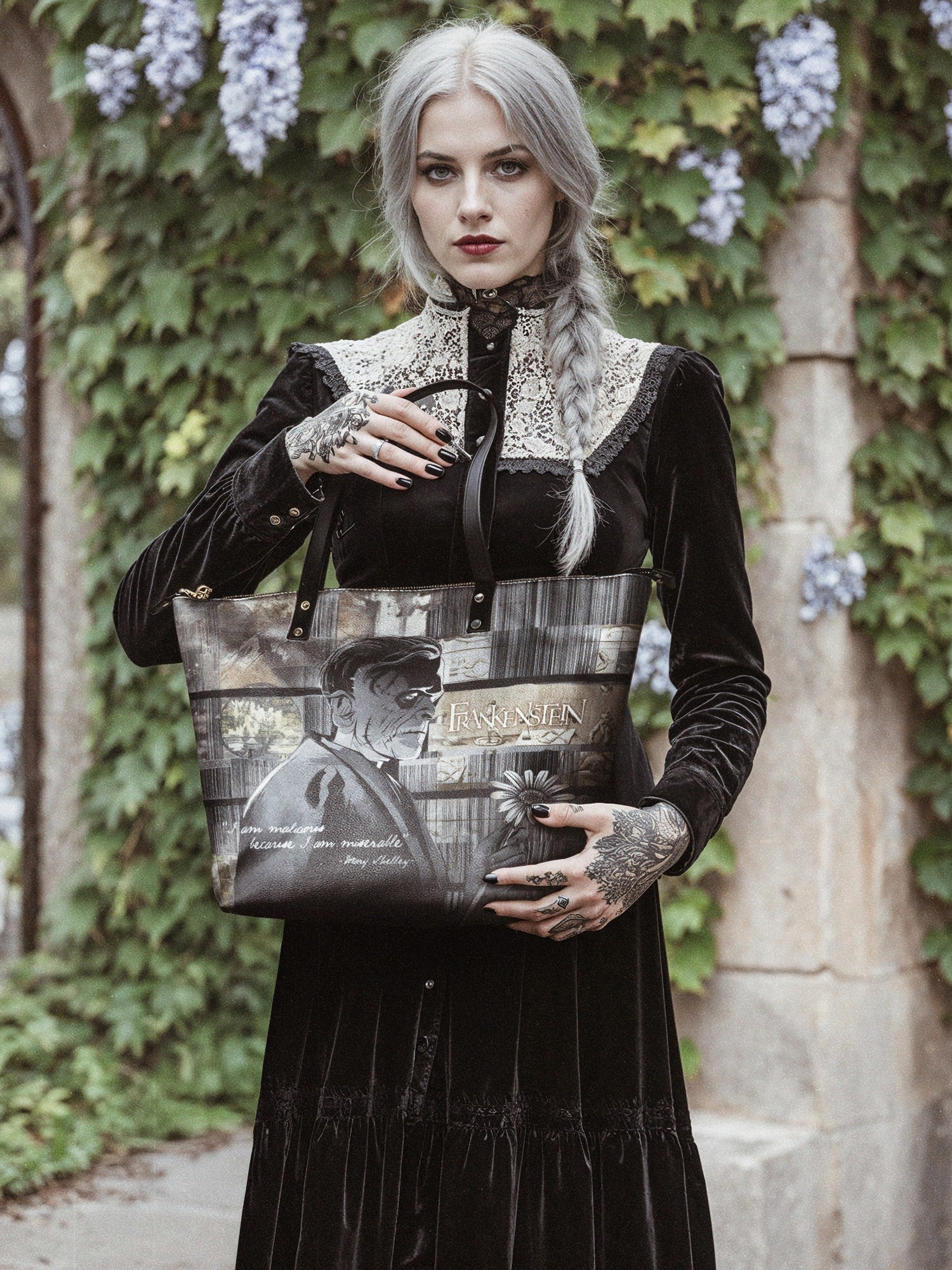 "Frankenstein" Ashes of Hope Leather Tote Bag