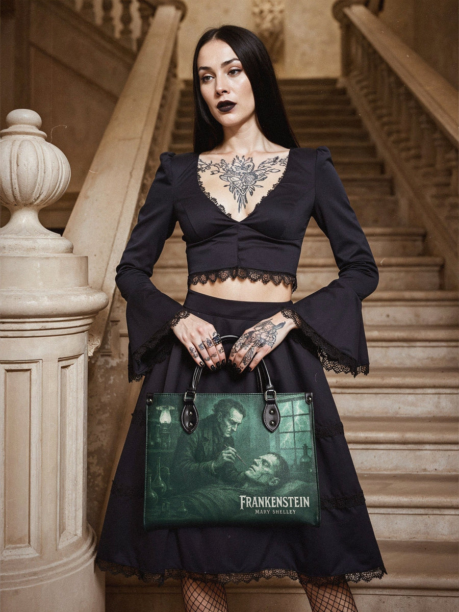 "Frankenstein" Mortuary Moss - Black Interior - Leather Handbag