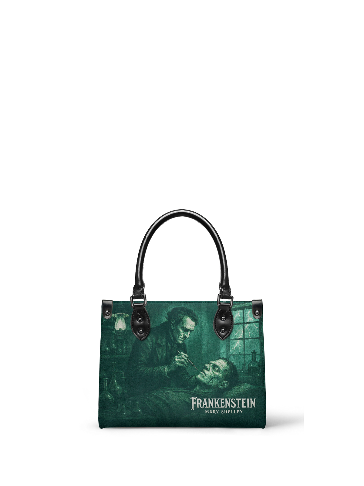 "Frankenstein" Mortuary Moss - Black Interior - Small Leather Handbag