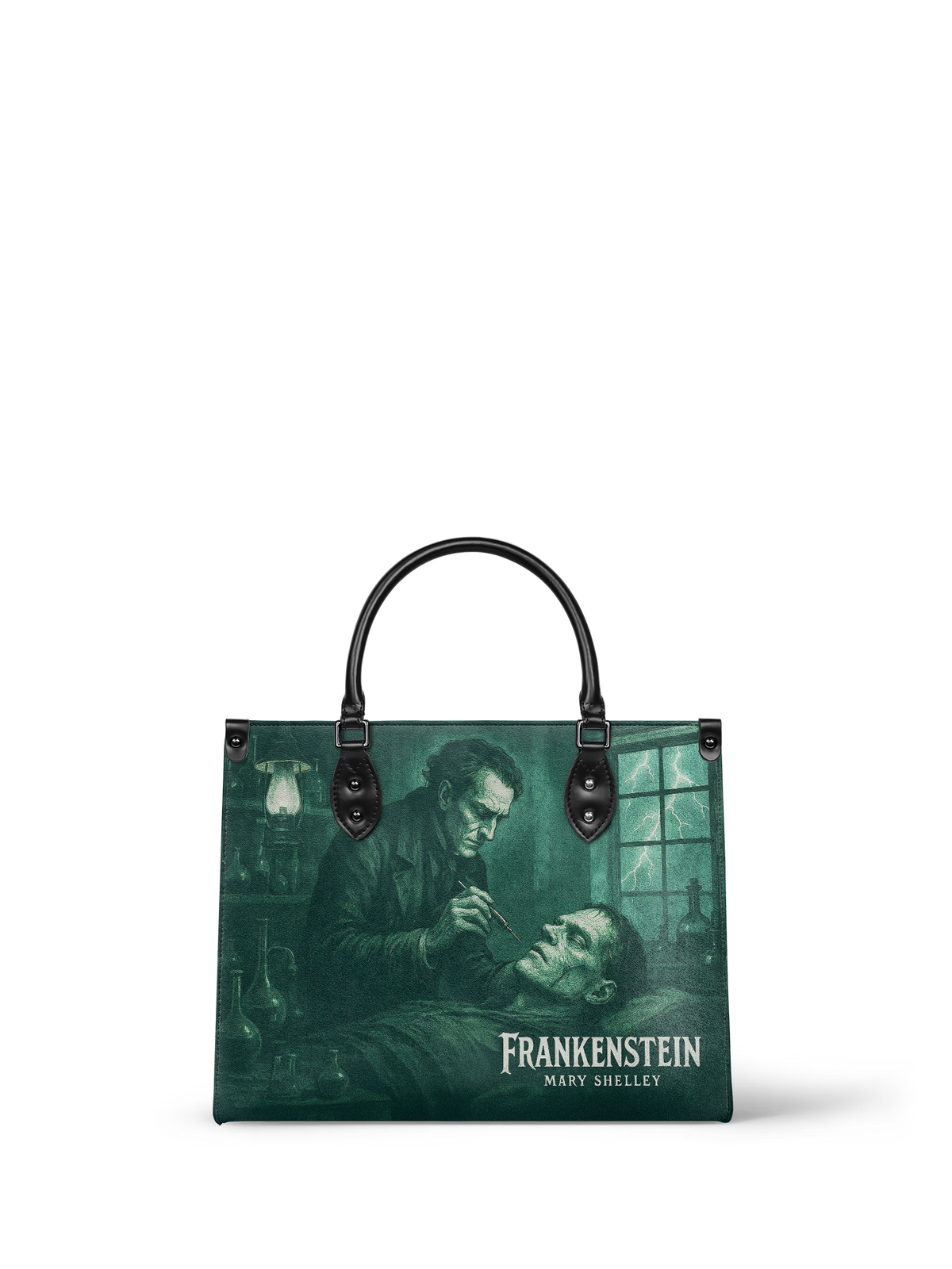 "Frankenstein" Mortuary Moss - Black Interior - Leather Handbag