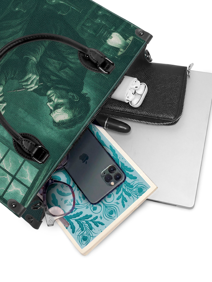 "Frankenstein" Mortuary Moss - Black Interior - Leather Handbag