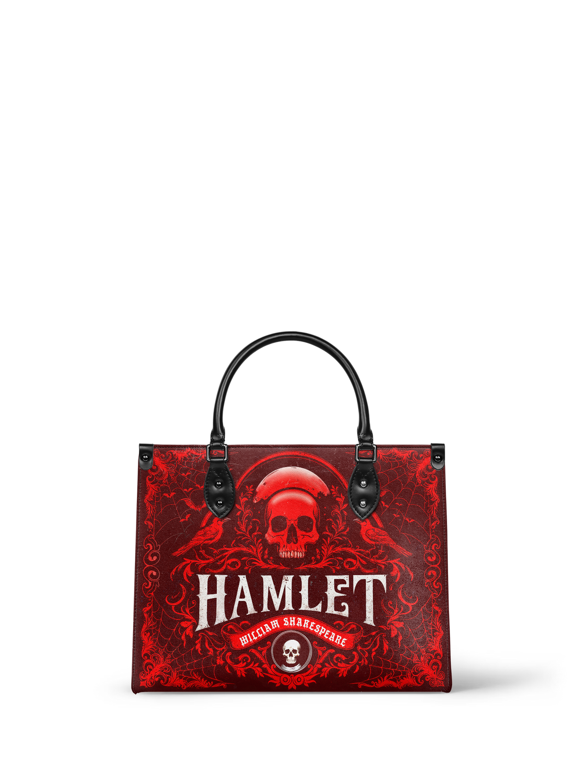 "Hamlet" The Red Room - Black Interior - Leather Handbag