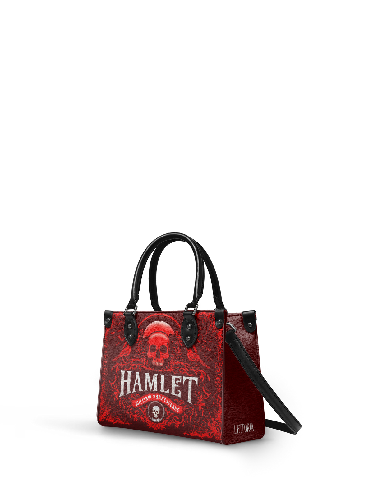 "Hamlet" The Red Room - Black Interior - Small Leather Handbag