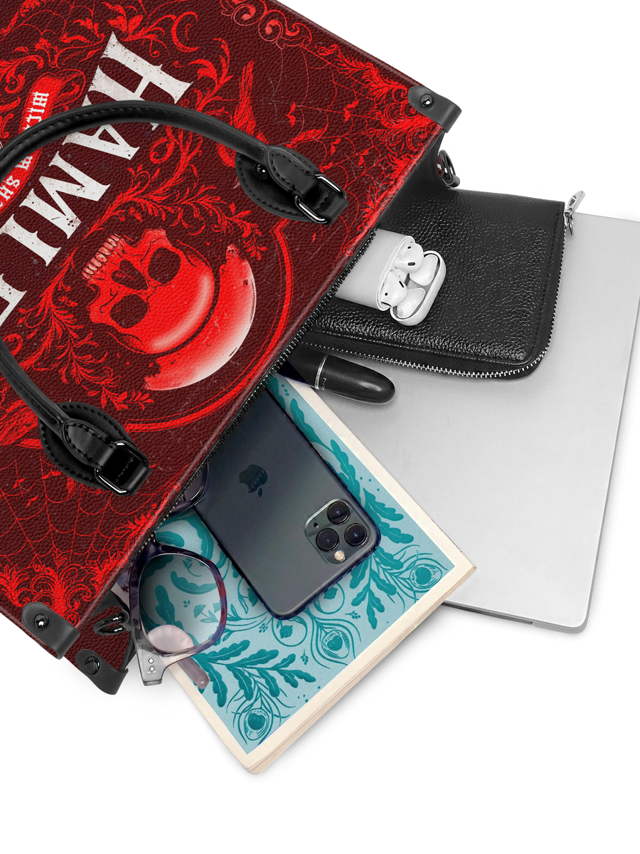 "Hamlet" The Red Room - Black Interior - Leather Handbag