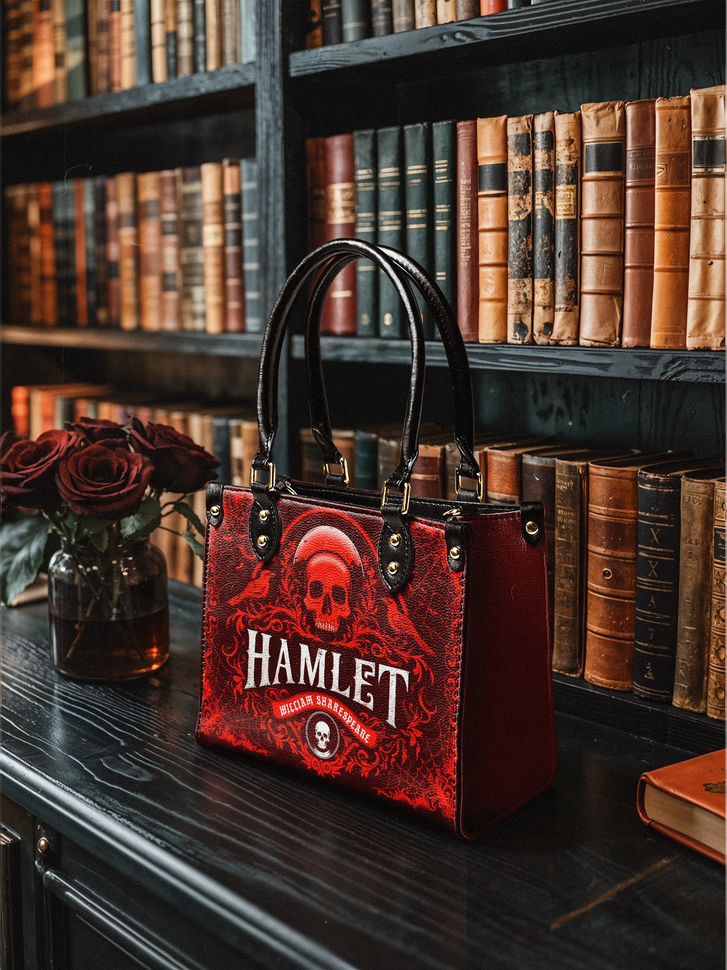 "Hamlet" The Red Room Small Leather Handbag