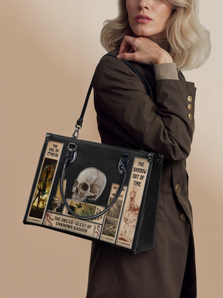 Lovecraftian Black - Black Interior - Leather Handbag