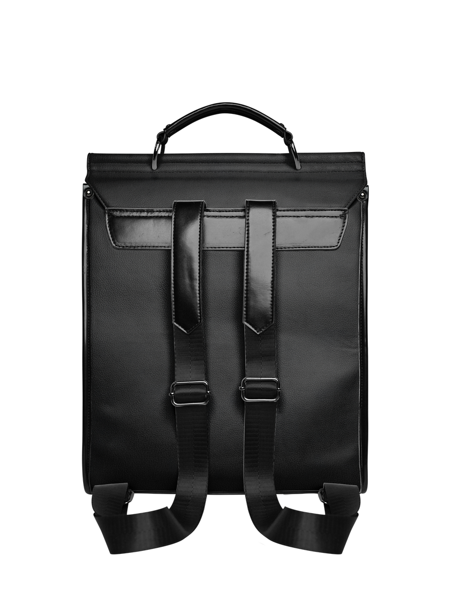 Lovecraftian Black Leather Backpack