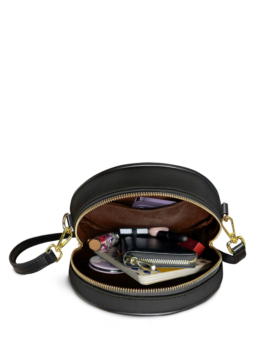 Lovecraftian Black Circle Crossbody Bag