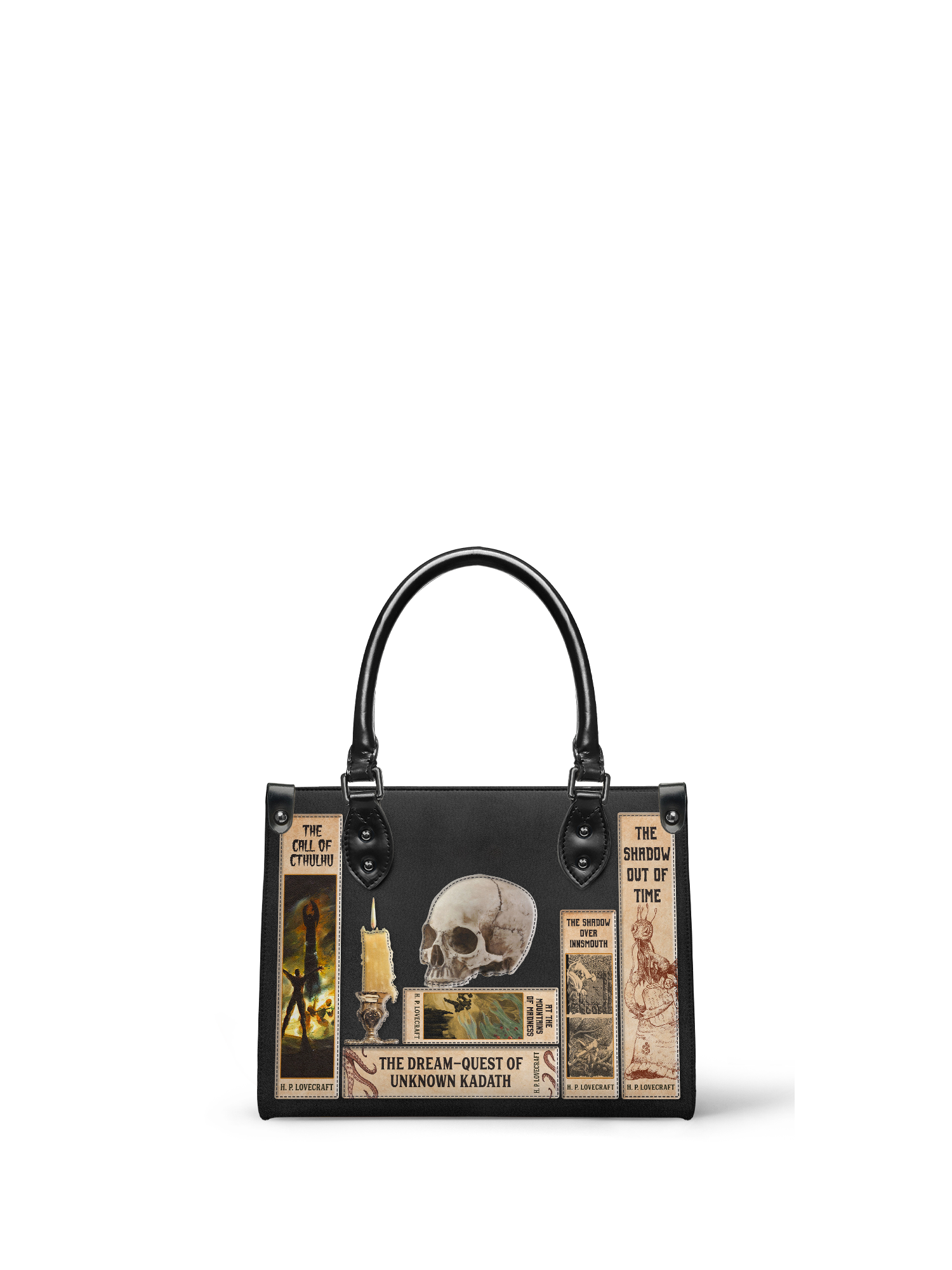 Lovecraftian Black - Black Interior - Small Leather Handbag