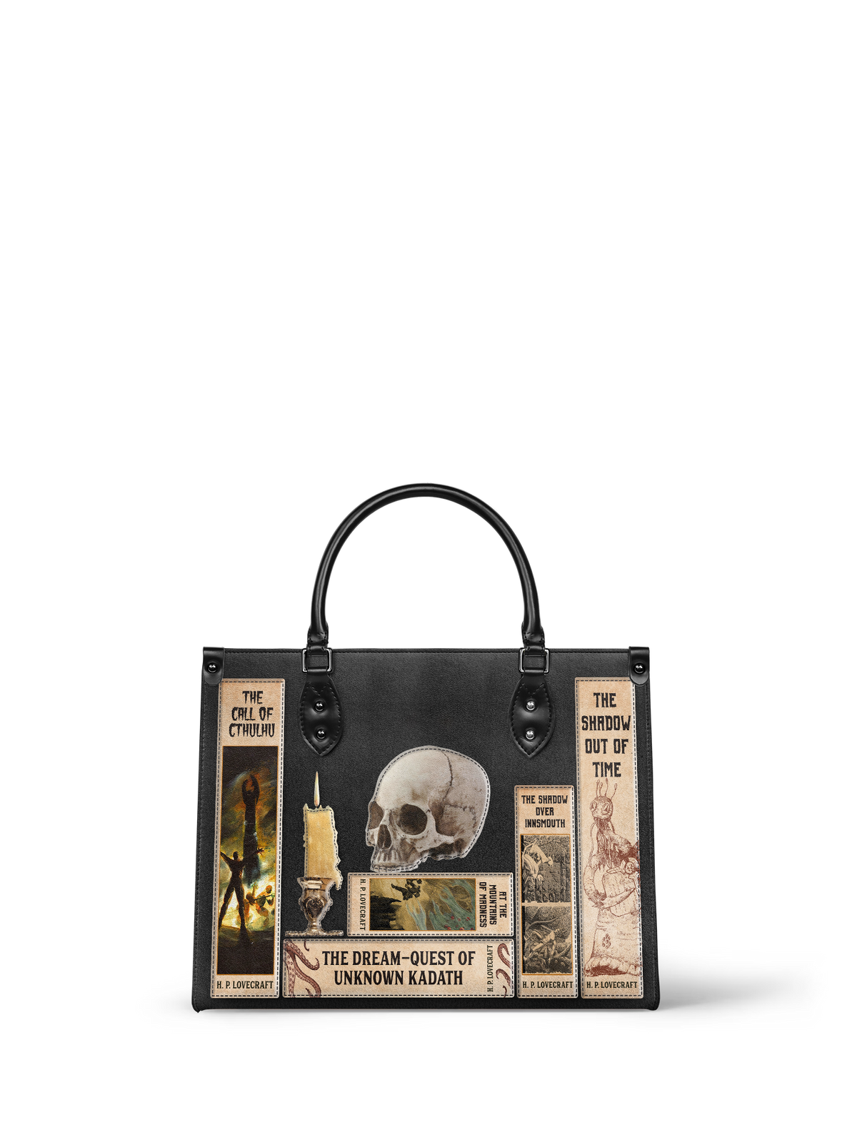 Lovecraftian Black - Black Interior - Leather Handbag