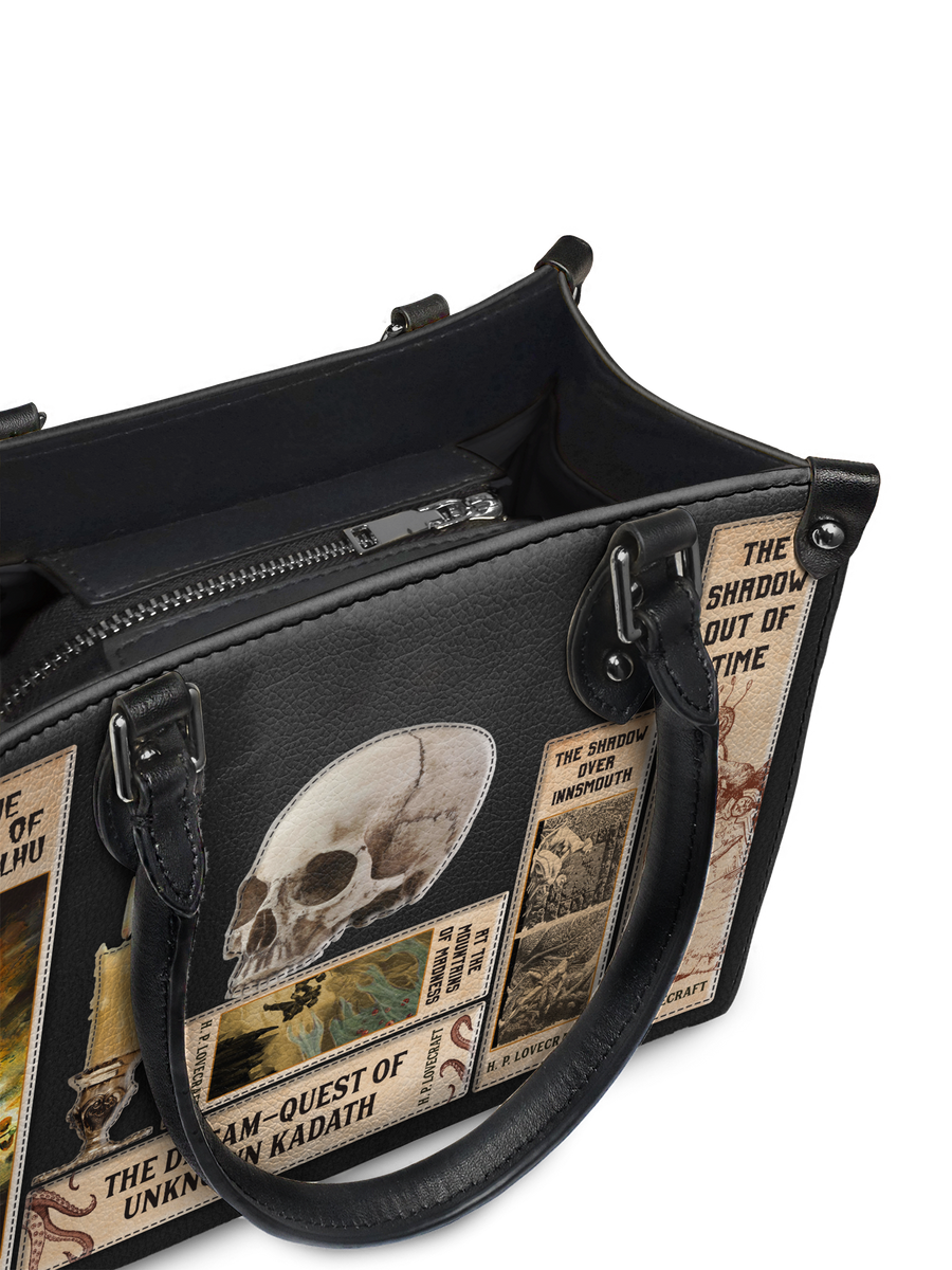 Lovecraftian Black - Black Interior - Small Leather Handbag