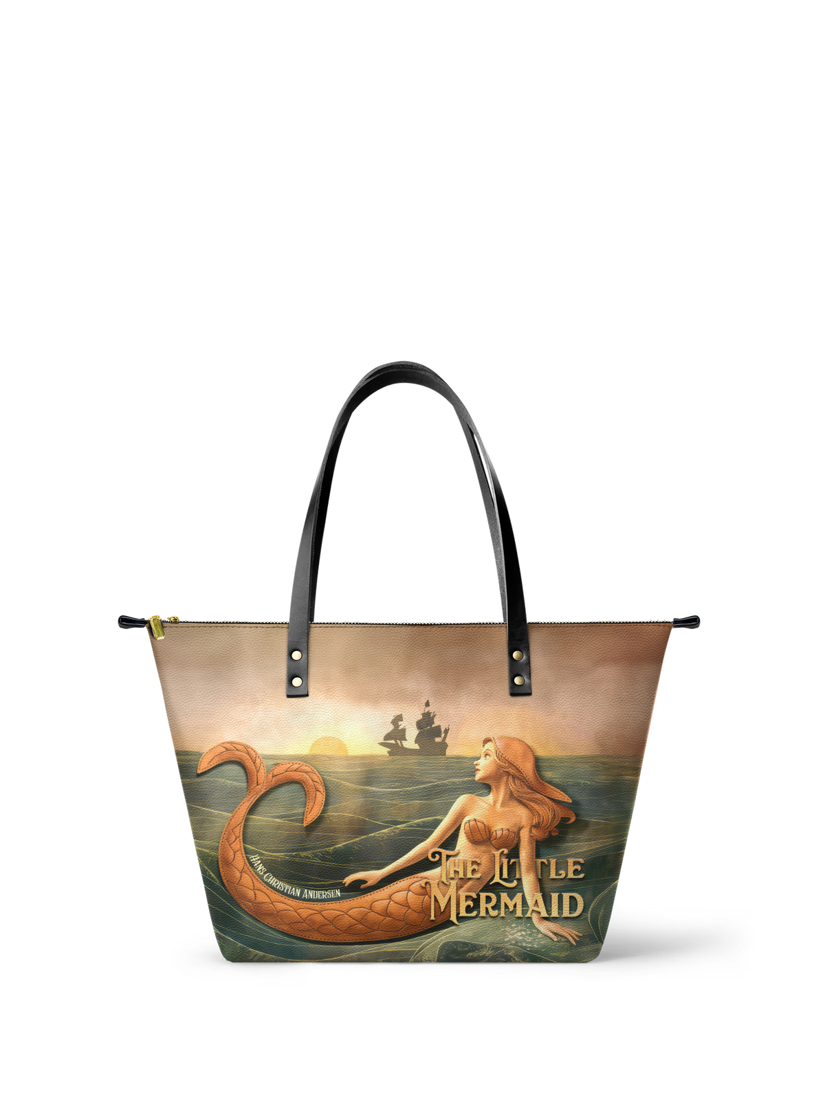 "Mermaid’s Sacrifice" Leather Tote Bag