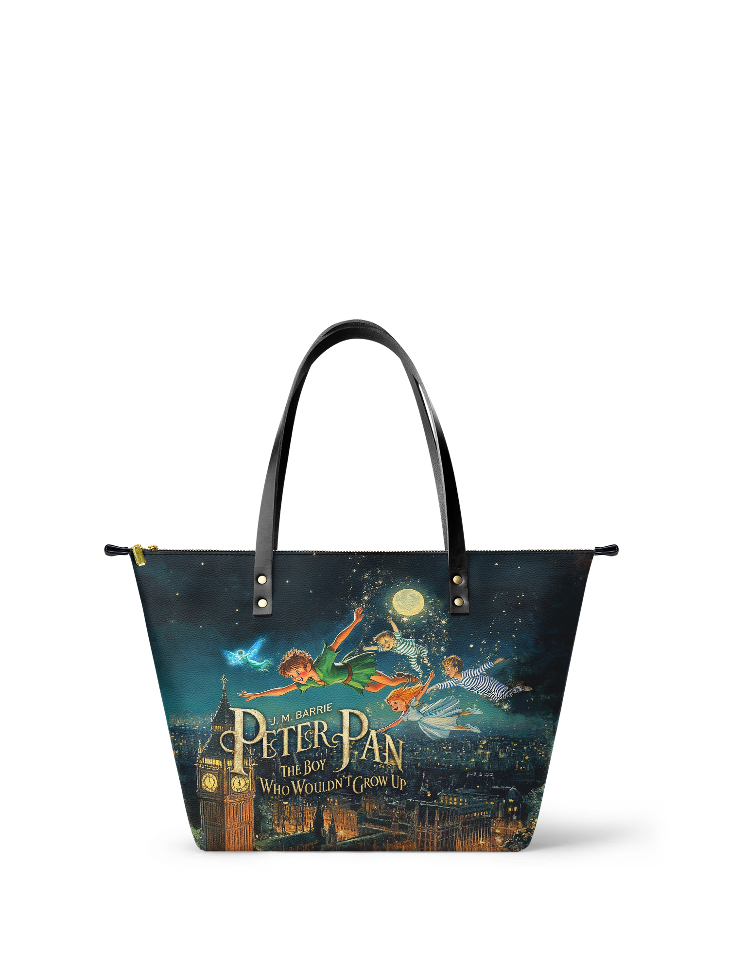 "Neverland Sky" Leather Tote Bag