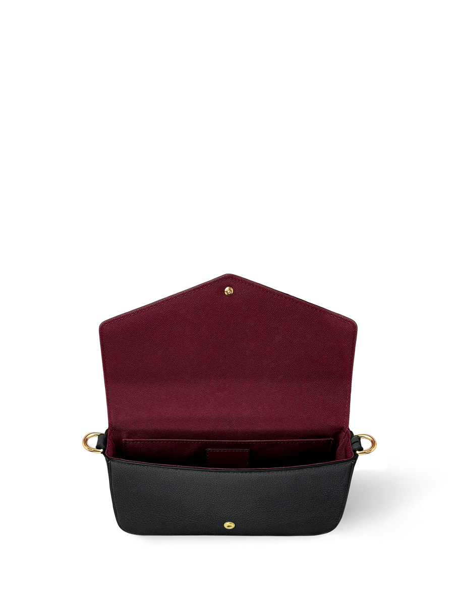 "Poe's Library" Ashen Black Envelope Chain Crossbody Bag