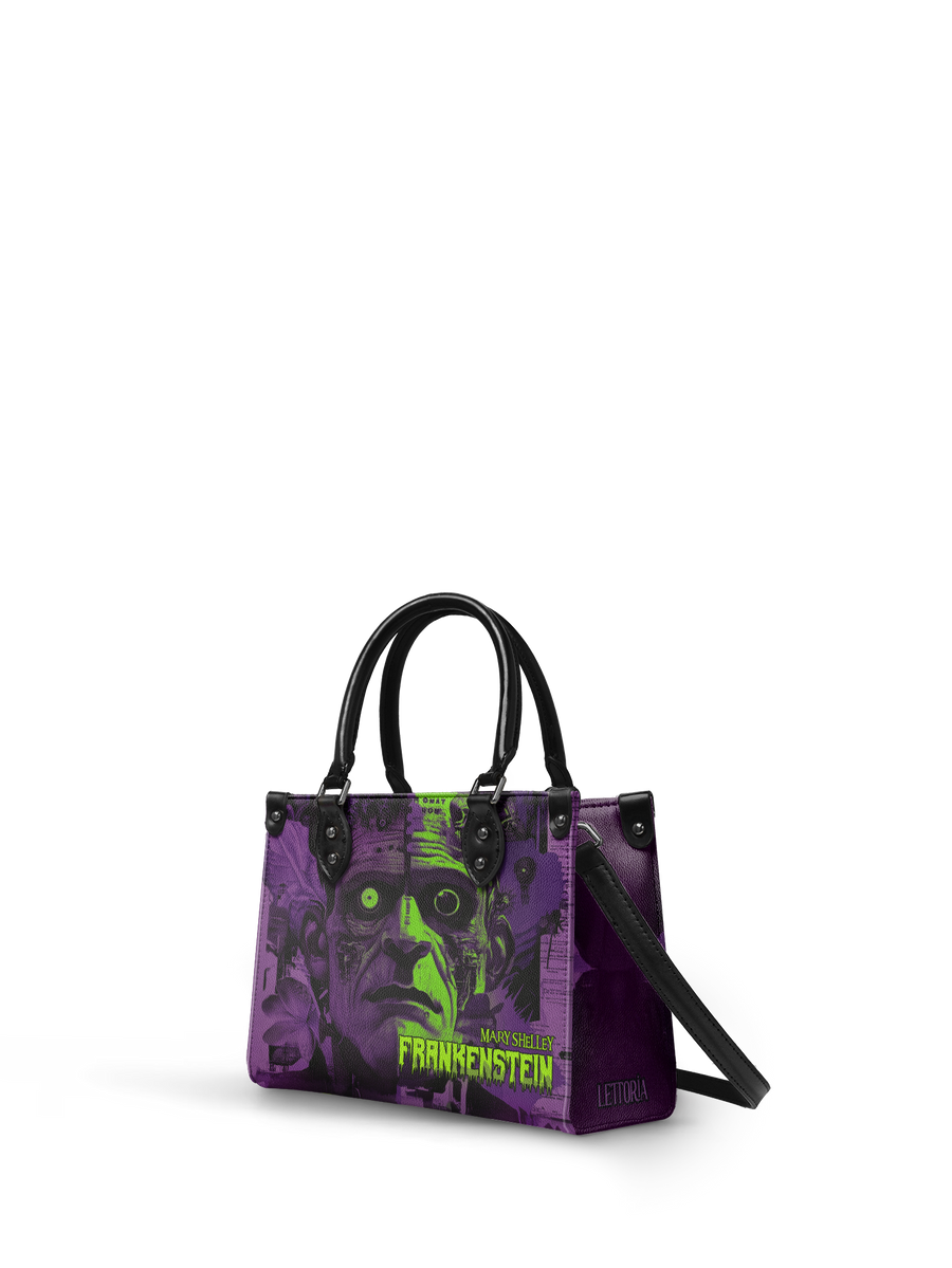 "Frankenstein" Lablight Violet - Black Interior - Small Leather Handbag