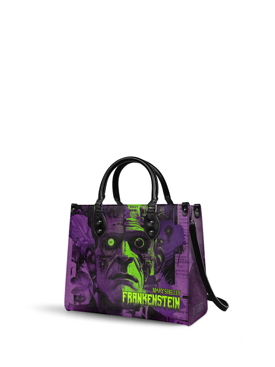 "Frankenstein" Lablight Violet - Black Interior - Leather Handbag