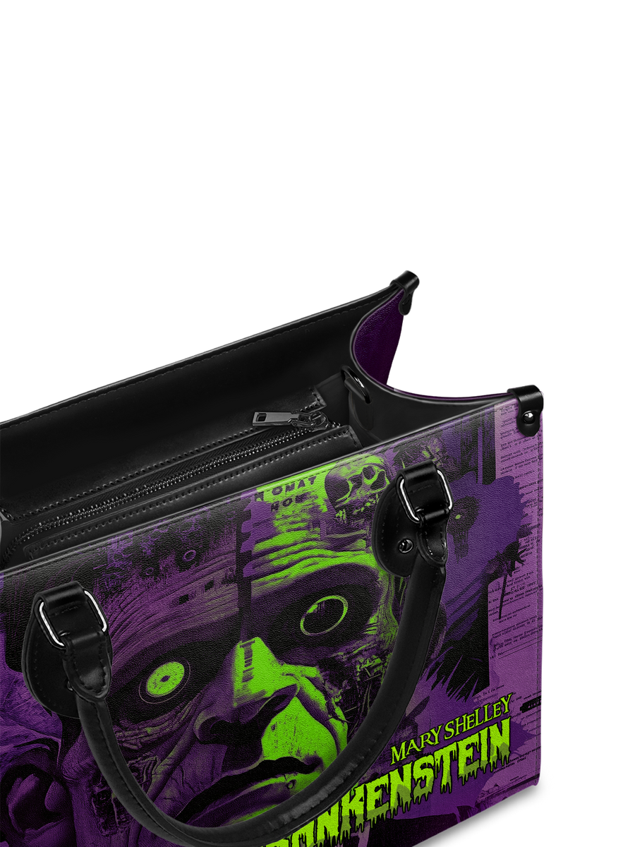 "Frankenstein" Lablight Violet - Black Interior - Leather Handbag