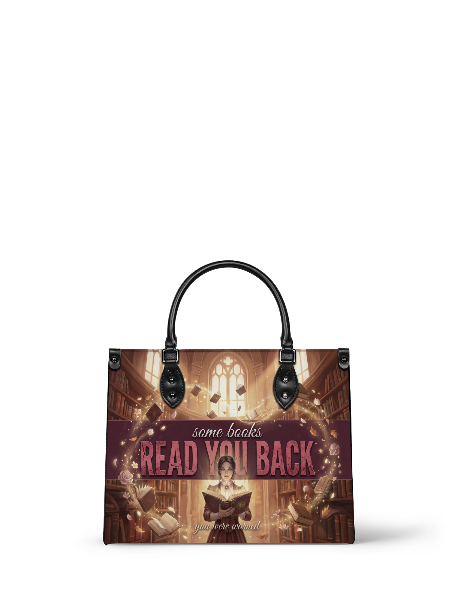 "Read You Back" Hush Library Leather Handbag