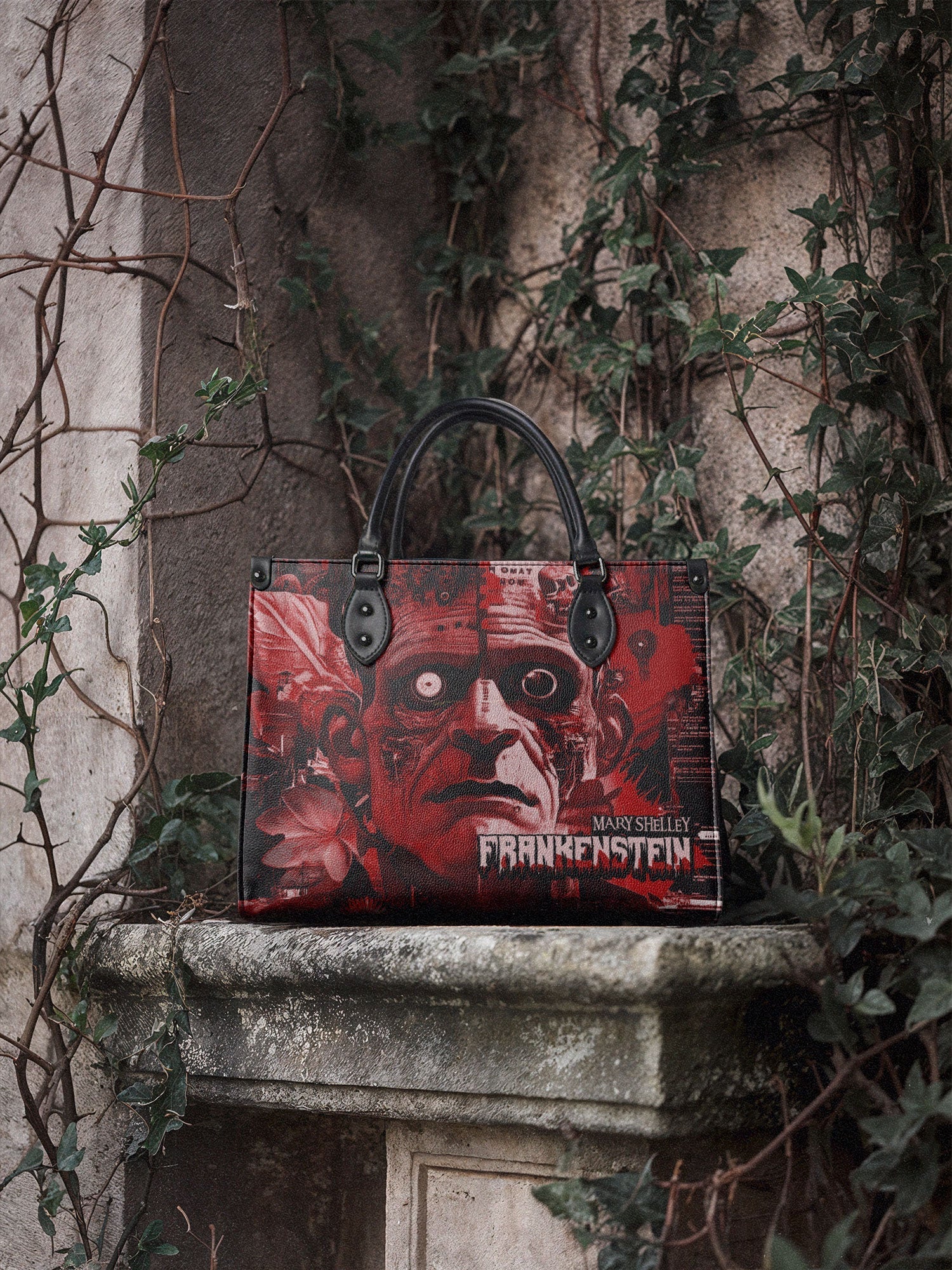 "Frankenstein" Heart Surge - Black Interior - Leather Handbag