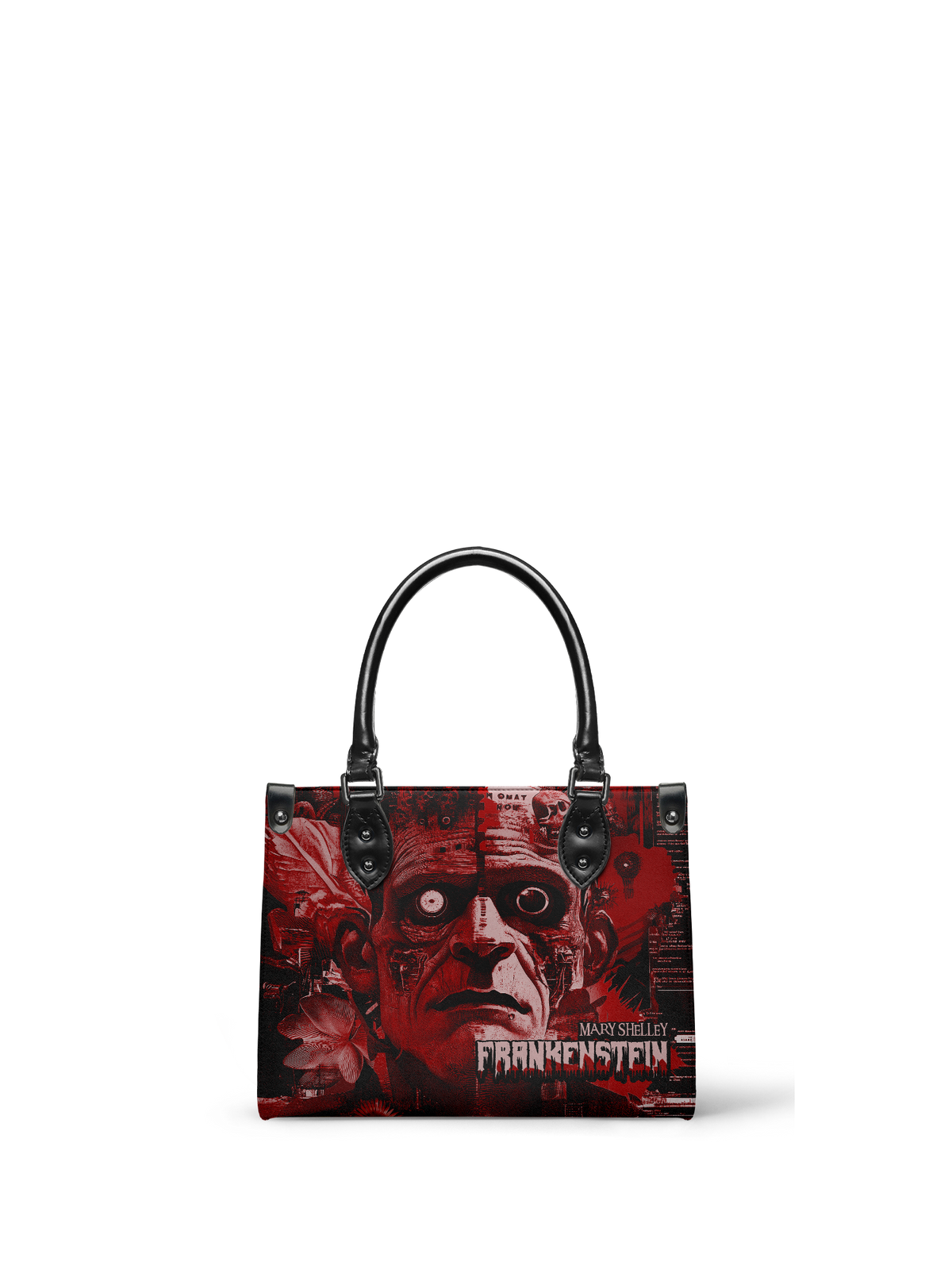 "Frankenstein" Heart Surge - Black Interior - Small Leather Handbag