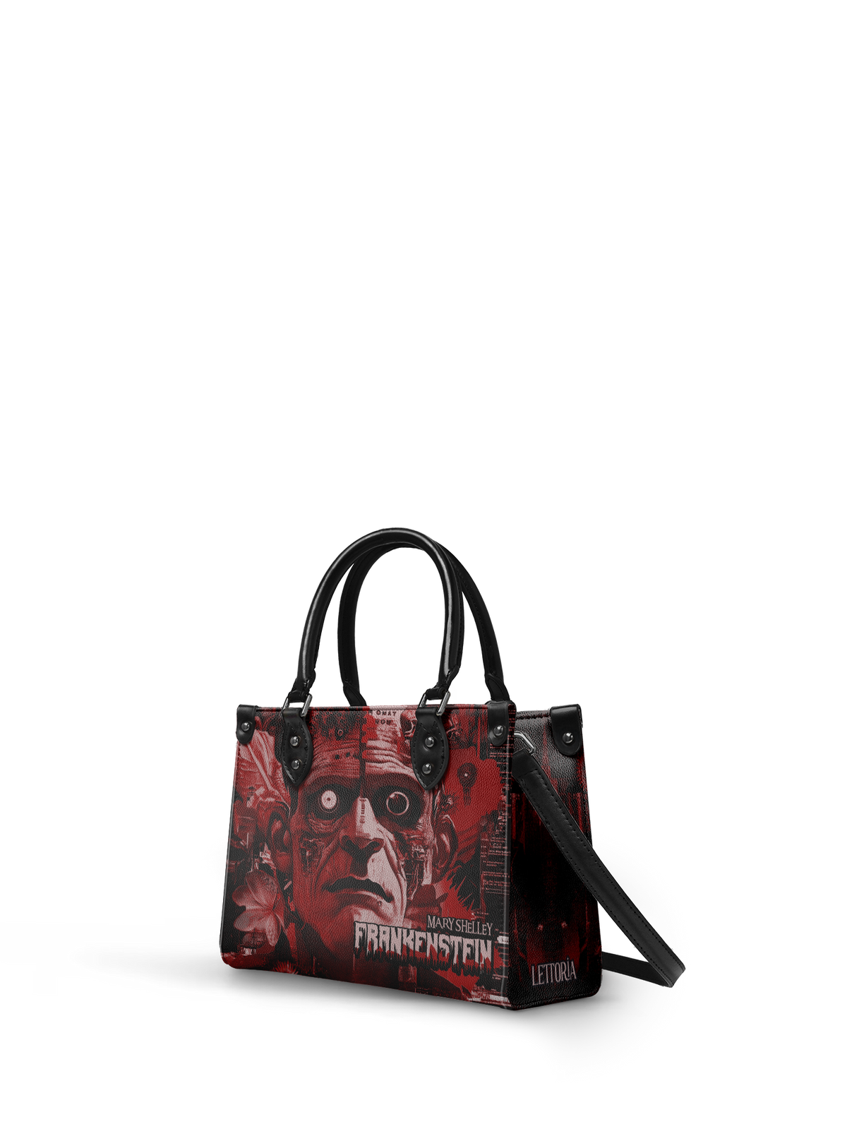 "Frankenstein" Heart Surge - Black Interior - Small Leather Handbag
