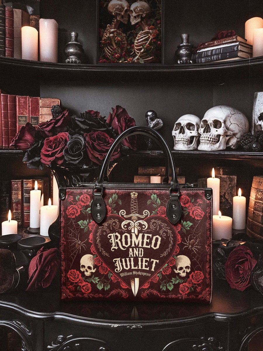 "Romeo And Juliet" Poison Rose - Black Interior - Leather Handbag