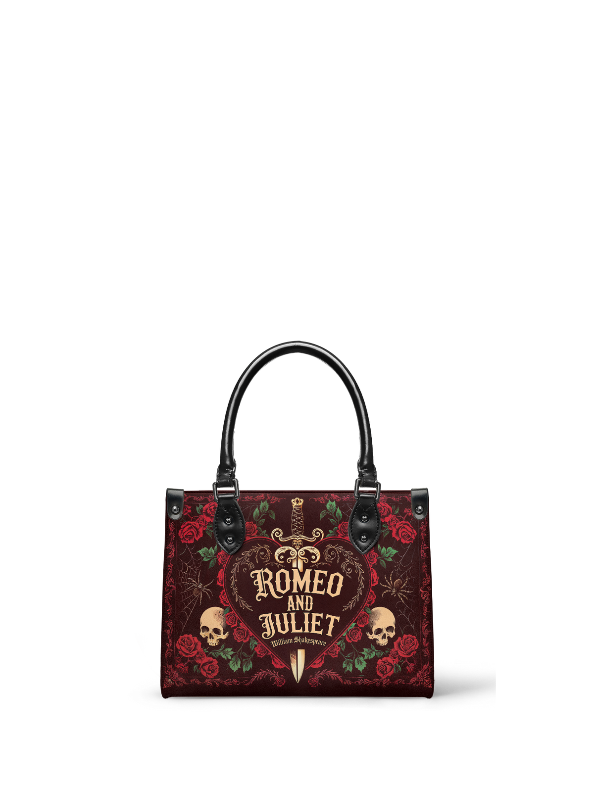 "Romeo And Juliet" Poison Rose - Black Interior - Small Leather Handbag
