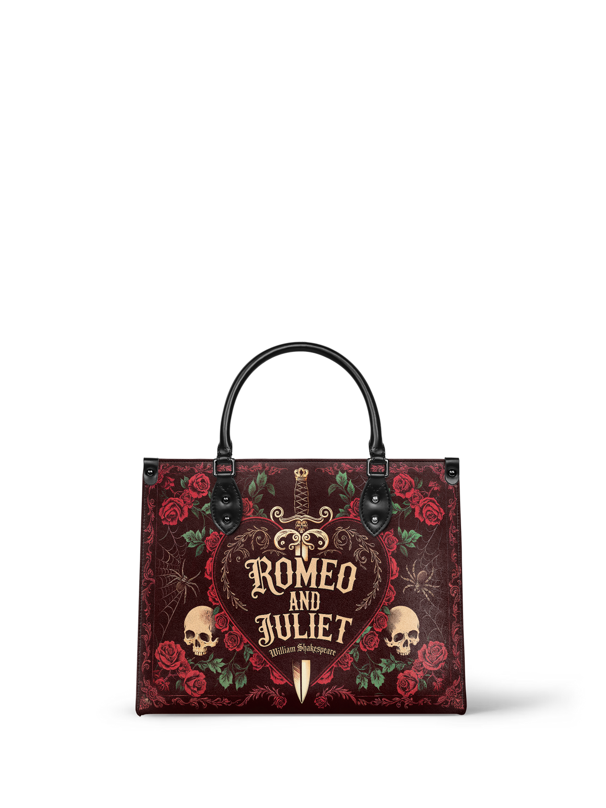 "Romeo And Juliet" Poison Rose - Black Interior - Leather Handbag
