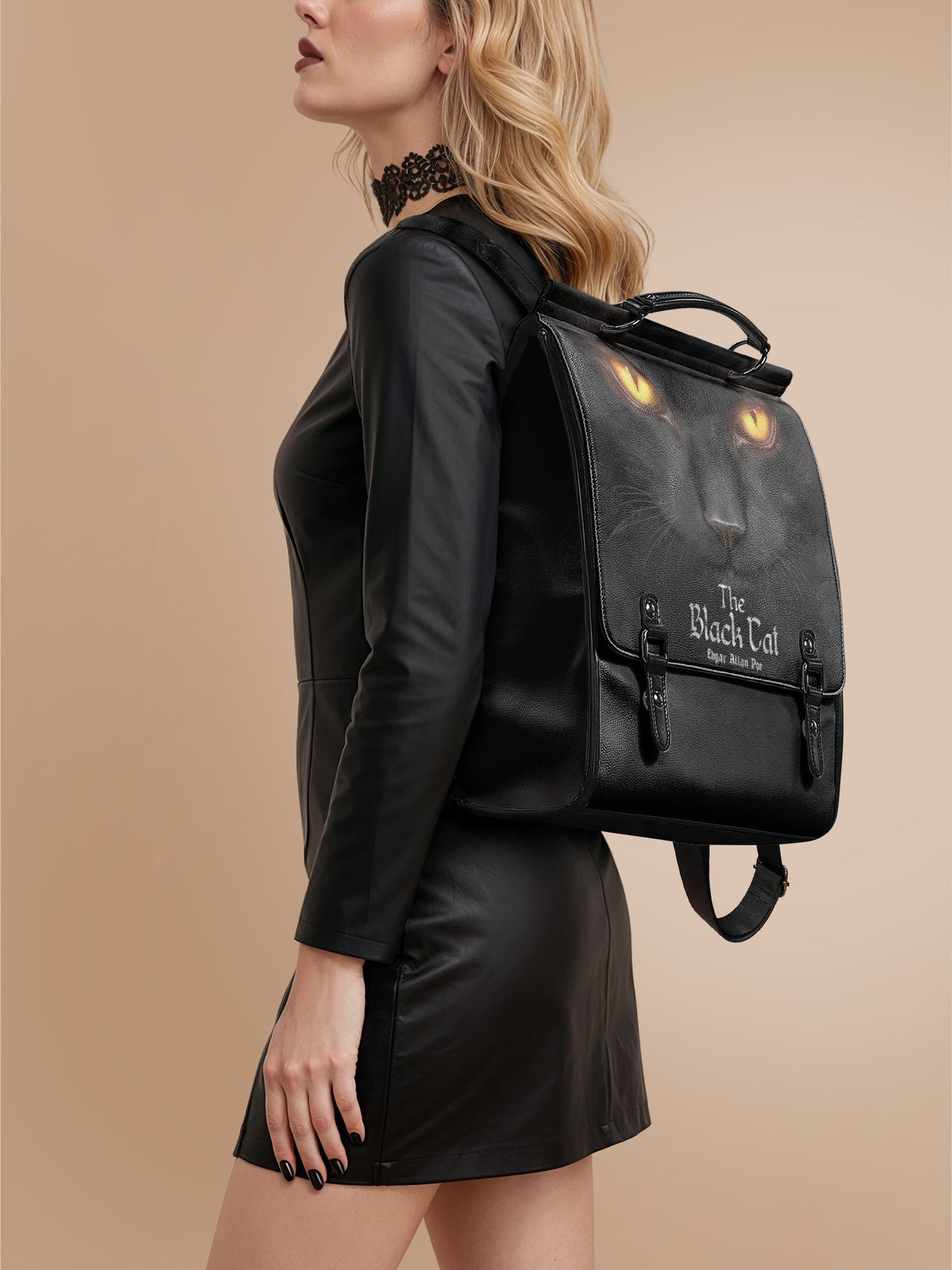 "The Black Cat" Leather Backpack