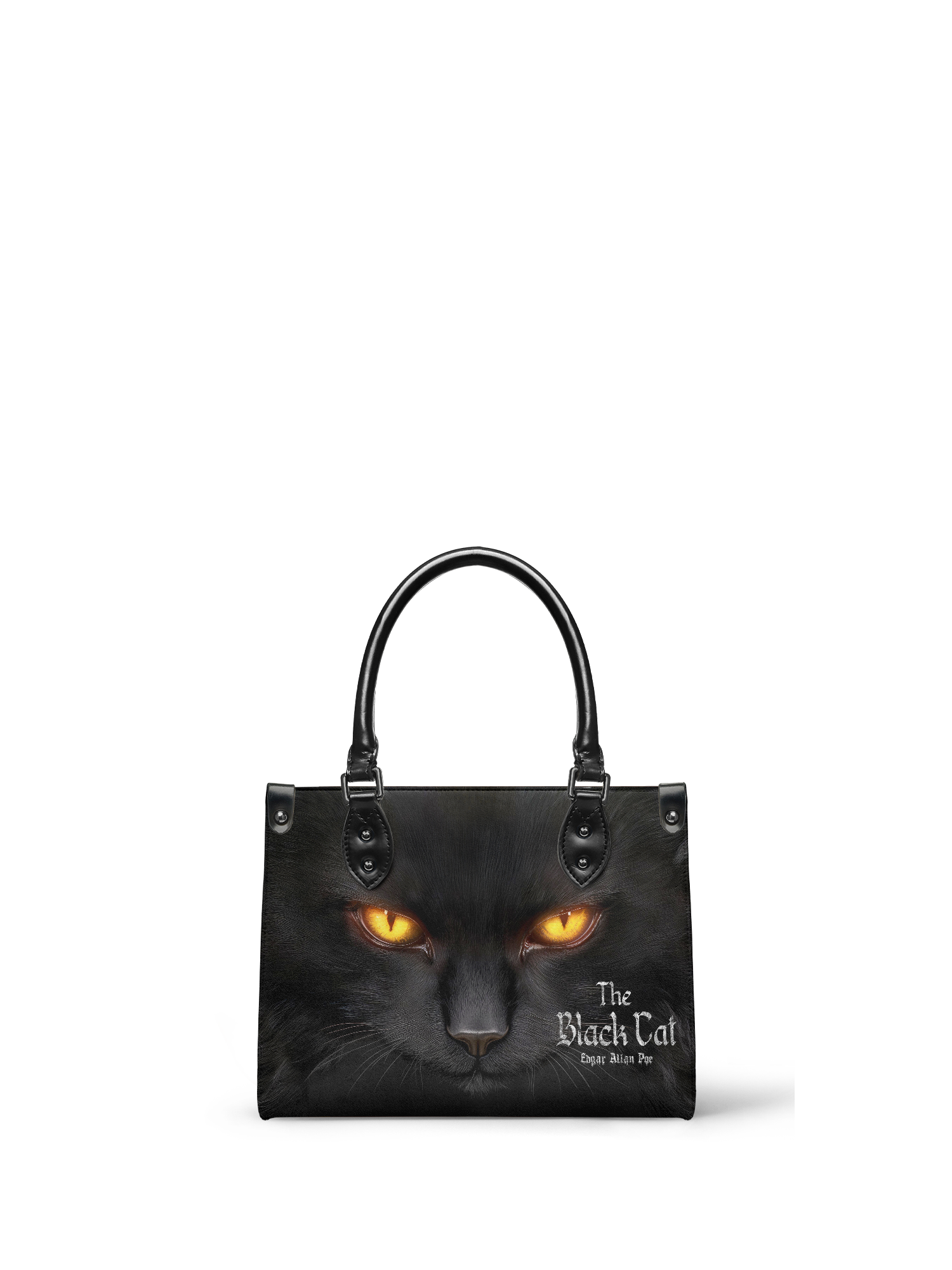 "The Black Cat" - Black Interior - Small Leather Handbag