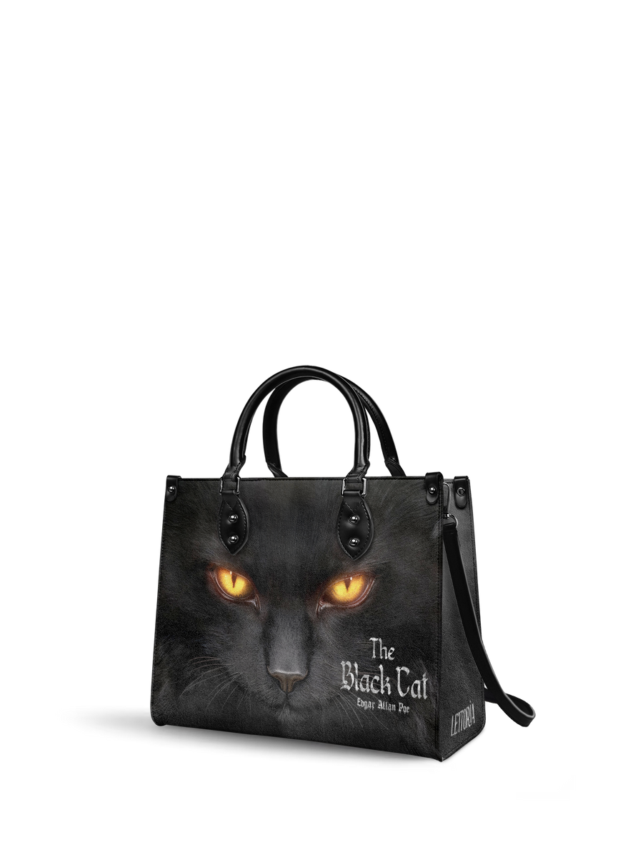 "The Black Cat" - Black Interior - Leather Handbag