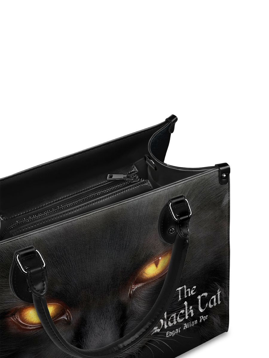 "The Black Cat" - Black Interior - Leather Handbag