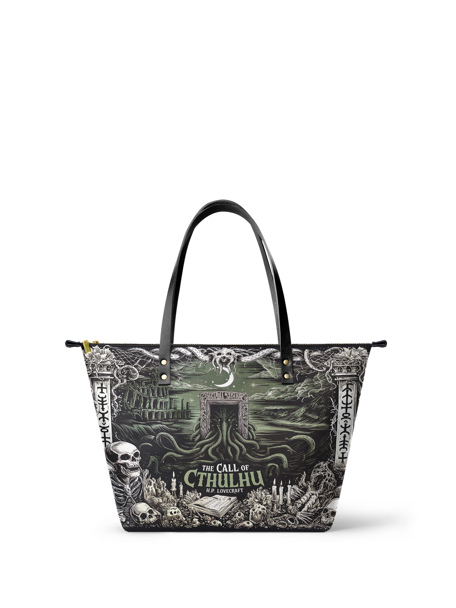 "The Call Of Cthulhu" Leather Tote Bag