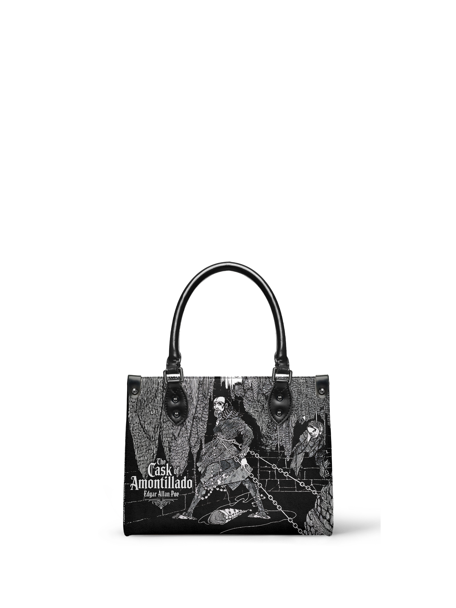 "The Cask Of Amontillado" - Black Interior - Small Leather Handbag