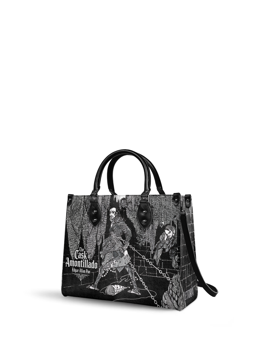 "The Cask Of Amontillado" - Black Interior - Leather Handbag